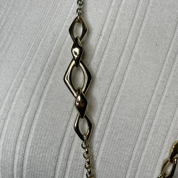 Chico's long necklace gold tone y-drop y drop signed costume jewelry - Picture 2 of 13